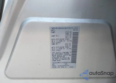 2015 Nissan Pathfinder Sl from USA, damaged, VIN 5N1AR2MM1FC689634